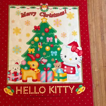 빈티지 헬로키티 크리스마스 천 약 70 x 58cm