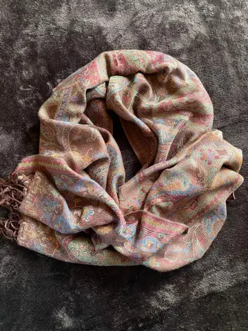 파슈미나풍 스톨 브라운 푸샤 핑크 페이즐리