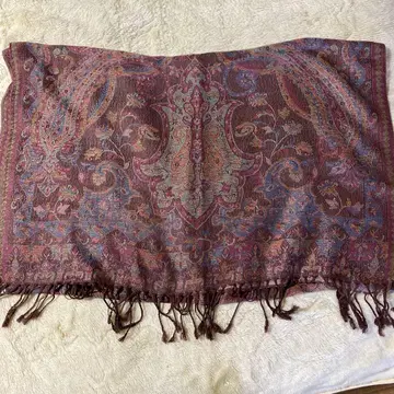 파슈미나풍 스톨 브라운 푸샤 핑크 페이즐리