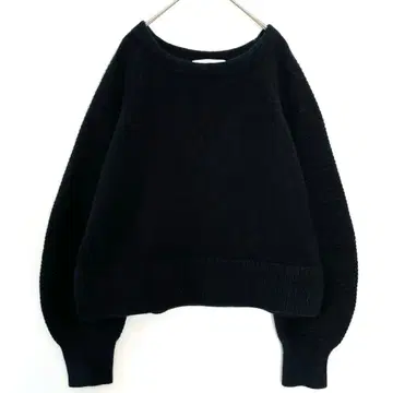 BABYLONE 보트넥 볼륨 슬리브 폭스 울 니트