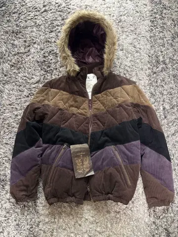 멀티 컬러 퍼 자켓