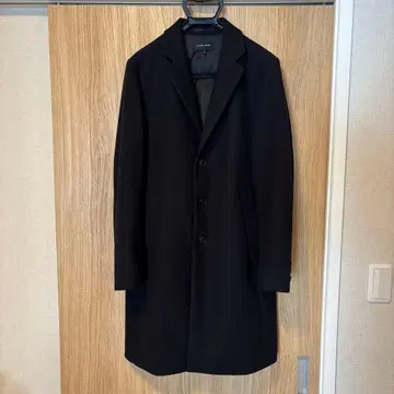 체스터 코트 블랙 울리 테크