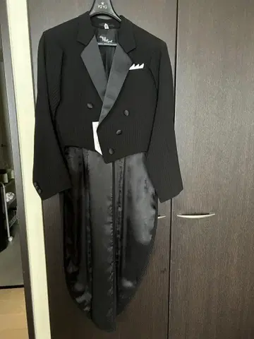 미야비 블랙 스트라이프 연미복 더블 브레스트