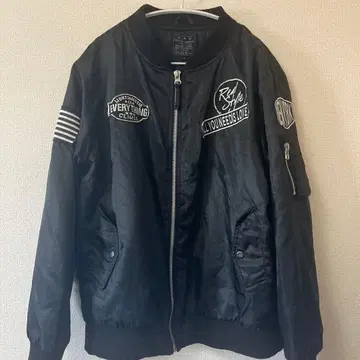 자수 블랙 바시티 자켓 XL