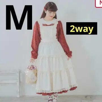 아오키 미사코 2way 롱 원피스 에이프런 점프 스커트 스커트 M