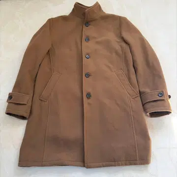 새상품급 남성용 비기 스탠드 카라 코트 브라운 L