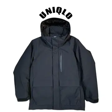 유니클로 하이브리드 다운 후드티 남성용 네이비 M 사이즈 UNIQLO