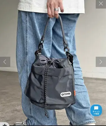 OUTDOOR 드로우 스트링 버킷 백 그레이