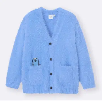 GU 퍼펫 순순 오버 사이즈 가디건 블루 M