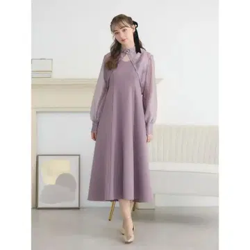 대특가! 어스 뮤직 이코노미 퍼플 쉬폰 A라인 원피스