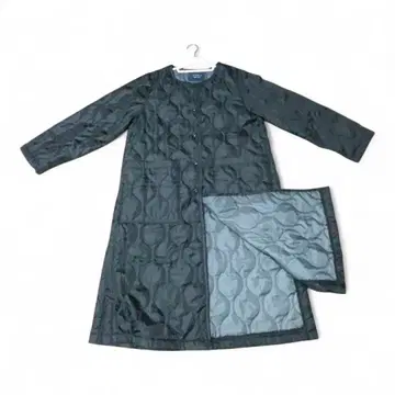 AS KNOW AS must have 퀼팅 롱 코트 블랙