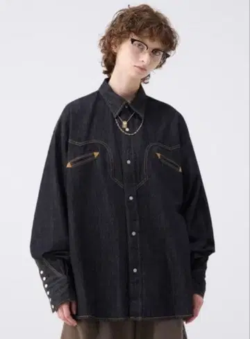 오버 사이즈 데님 웨스턴 셔츠