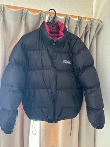 FIRST DOWN 다운 자켓 블랙 레드