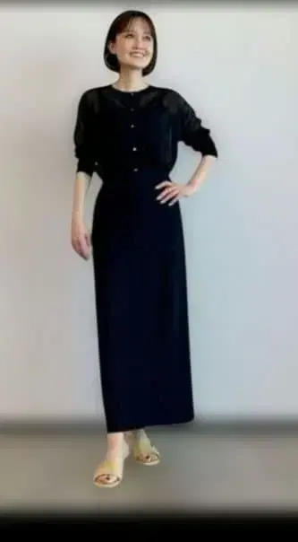 플라스테 내로우 스커트 블랙 타이트 스커트