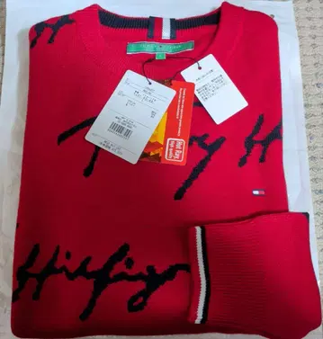 TOMMY HILFIGER 레드 니트 L 사이즈