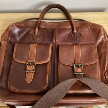 브라운 가죽 비즈니스 백