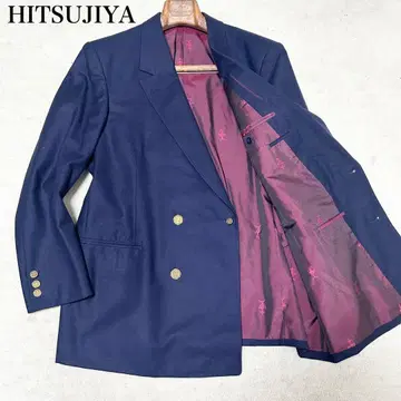극미품 히츠지야 HITSUJIYA 네이비 블레이저 골드 버튼 네이비 각인