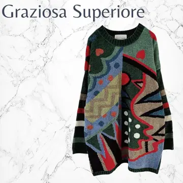 그라치오자 스페리오레 개성적인 올 패턴 넉넉한 편안함 니트 스웨터