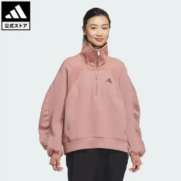adidas 핑크 하프 지퍼 스웨트 셔츠 S 여성용 새상품급