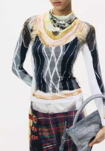 글렌 마틴스 x H&M (M) 메쉬 탑 옷걸이 포함