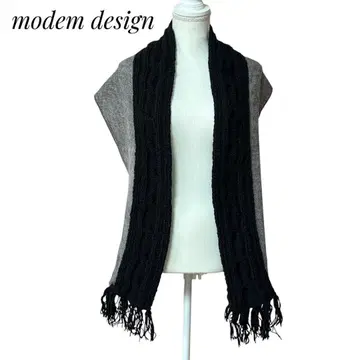 modem design 케이블 짜임 디자인 머플러 블랙과 그레이