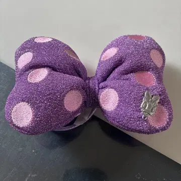 디즈니 보라색과 핑크색 도트 리본 헤어밴드