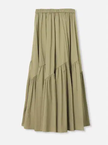 allureville 바이어스 절개 개더 스커트