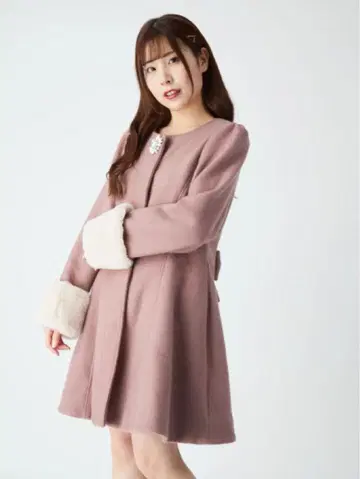 Ank Rouge 앙크루즈 코트 BACK 리본 노카라 플레어