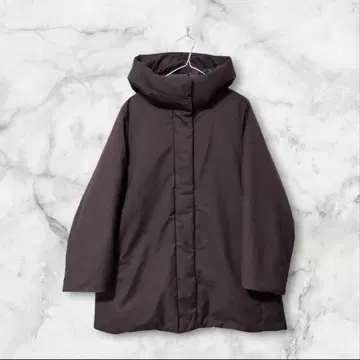 유니클로 하이브리드 다운 숏코트 와인 M