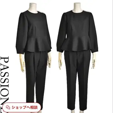 PASSIONE 블랙 페플럼 셋업