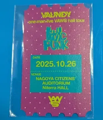 [ 미개봉 ] VAUNDY 티켓 카드 VAWS 복권 B상