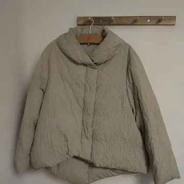 베이지 오버 사이즈 다운 자켓 다운 90%