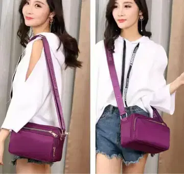 퍼플 숄더백 합성 피혁