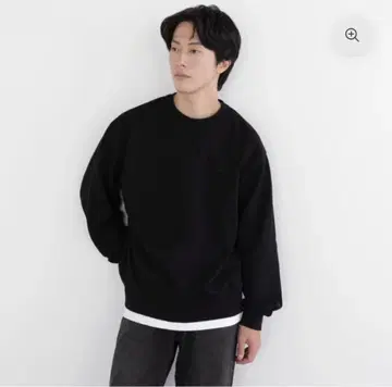 크루넥 스웨트 셔츠 -블랙-