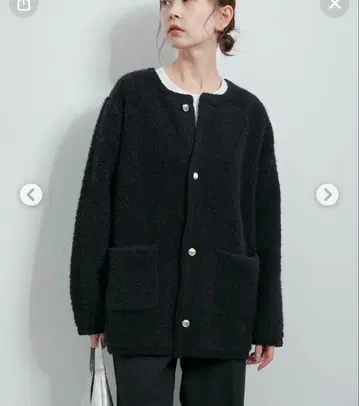 ROPE' PICNIC 골드 버튼 루프 니트 가디건 (미들 기장)