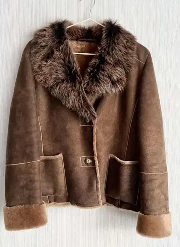 시어링 퍼 브라운 자켓 사이즈 42