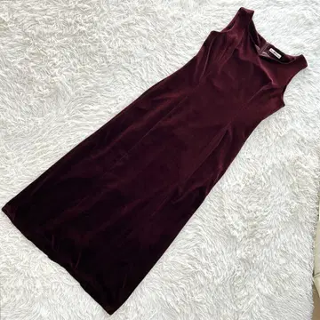 디어 프린세스 버건디 슬리브리스 롱 원피스 드레스 벨벳 M