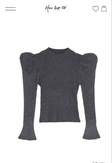 Herlipto 볼륨 슬리브 글리터 니트 탑