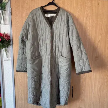 퐁데샤론 카키 퀼팅 자켓 V넥