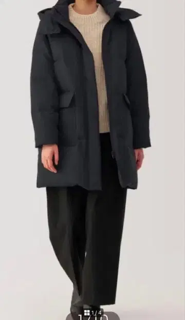 무인양품 발수 다운 코트 여성 XL 블랙 84255182