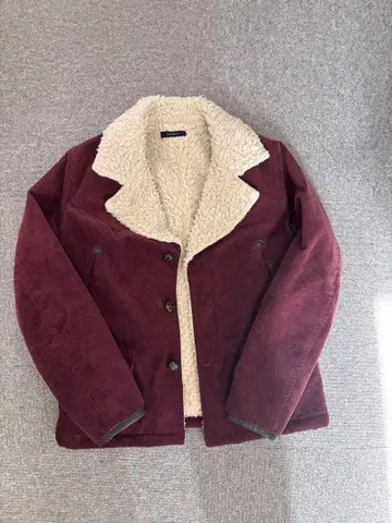 RAGEBLUE 버건디 보아 자켓