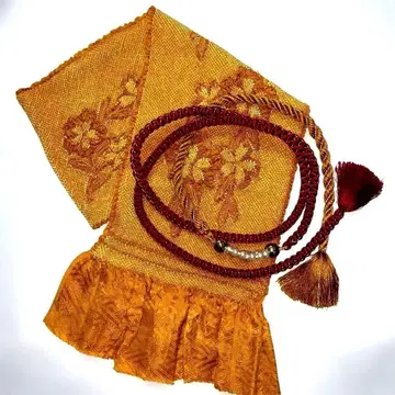 후리소데 8 성인식 후리소데용 허리띠 오비 장식 천 세트 순수 실크