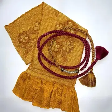 후리소데 8 성인식 후리소데용 허리띠 오비 장식 천 세트 순수 실크