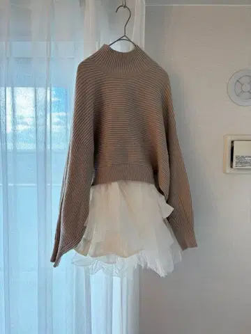 SNIDEL 니트 스웨터 랜덤 프릴 상의