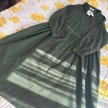 꽃무늬 그린 롱 원피스