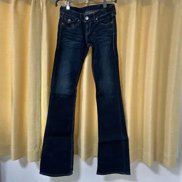 다크 블루 플레어 데님 큰 키 긴 길이