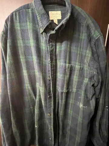 구제 플란넬 셔츠 그린 블랙 체크