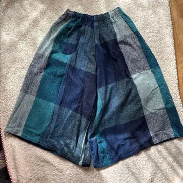 프릿 체크 와이드 팬츠 가우초 팬츠 모 100 새상품