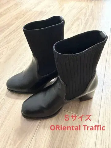 S 사이즈*ORiental Traffic*블랙 니트 삭스 숏부츠