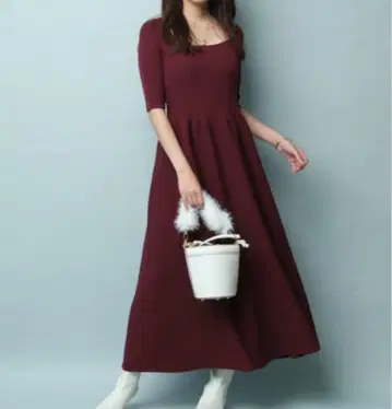 저스길리티 7부 소매 롱 니트 원피스 사이즈 2